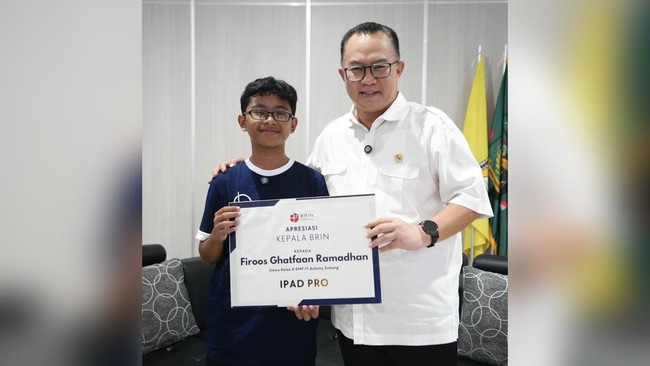 Firoos, Siswa SMP Subang yang Temukan Bug NASA dan Masuk Hall of Fame NASA Dapat Penghargaan dari BRIN